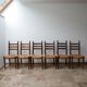 Set of 14 mid-century french rush farmhouse dining chairs