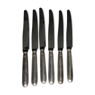 6 silver metal dessert knives