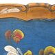 Wooden tray painted with flowers L36xW27cm