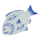Elegant large vintage fish platter Portugal – Cobalt blue ceramic – 45 cm