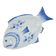 Elegant large vintage fish platter Portugal – Cobalt blue ceramic – 45 cm