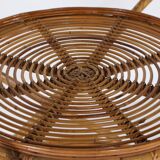 Italian bamboo and leather serving table 1960