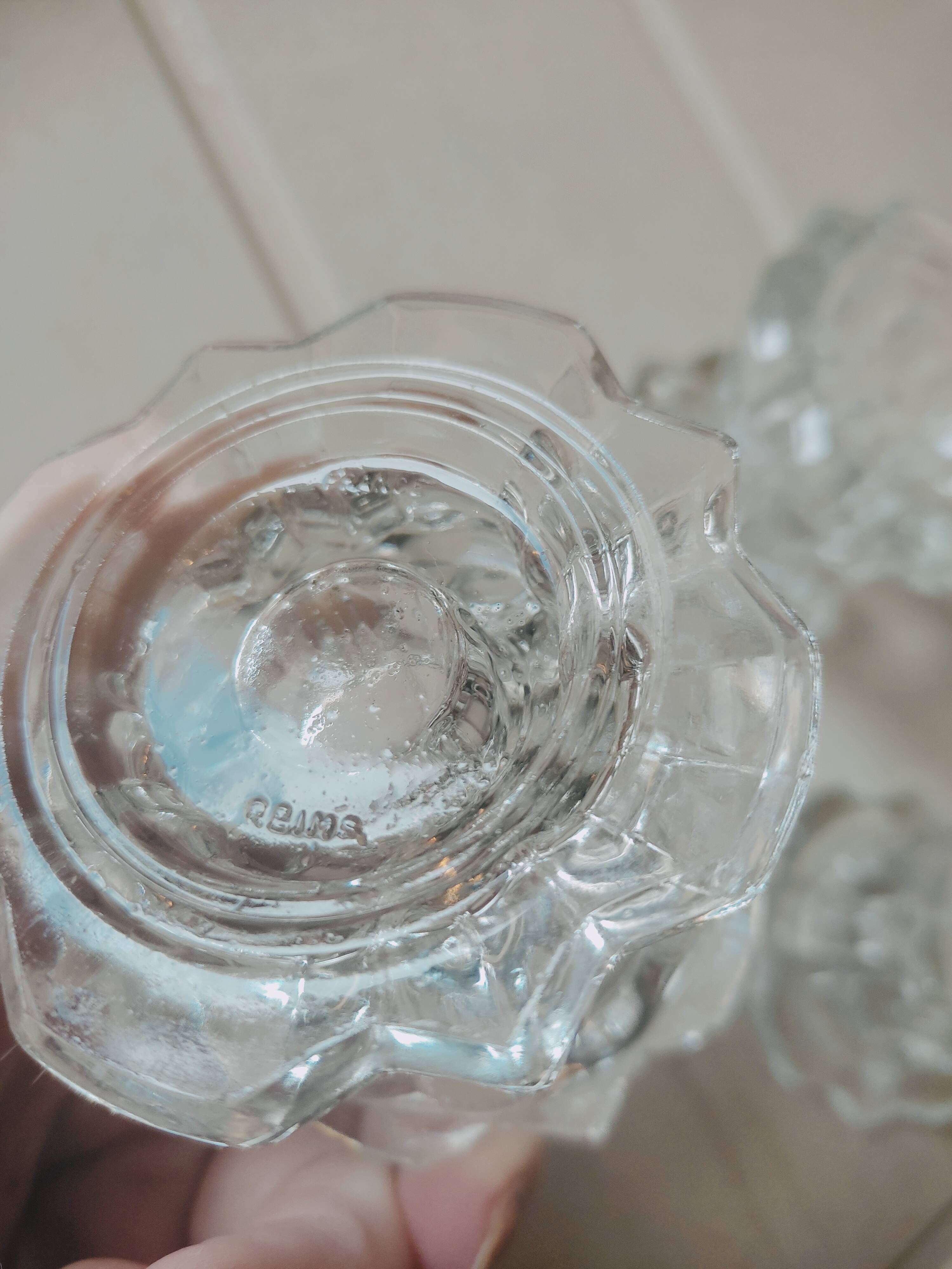 6 Reims glass candle holders