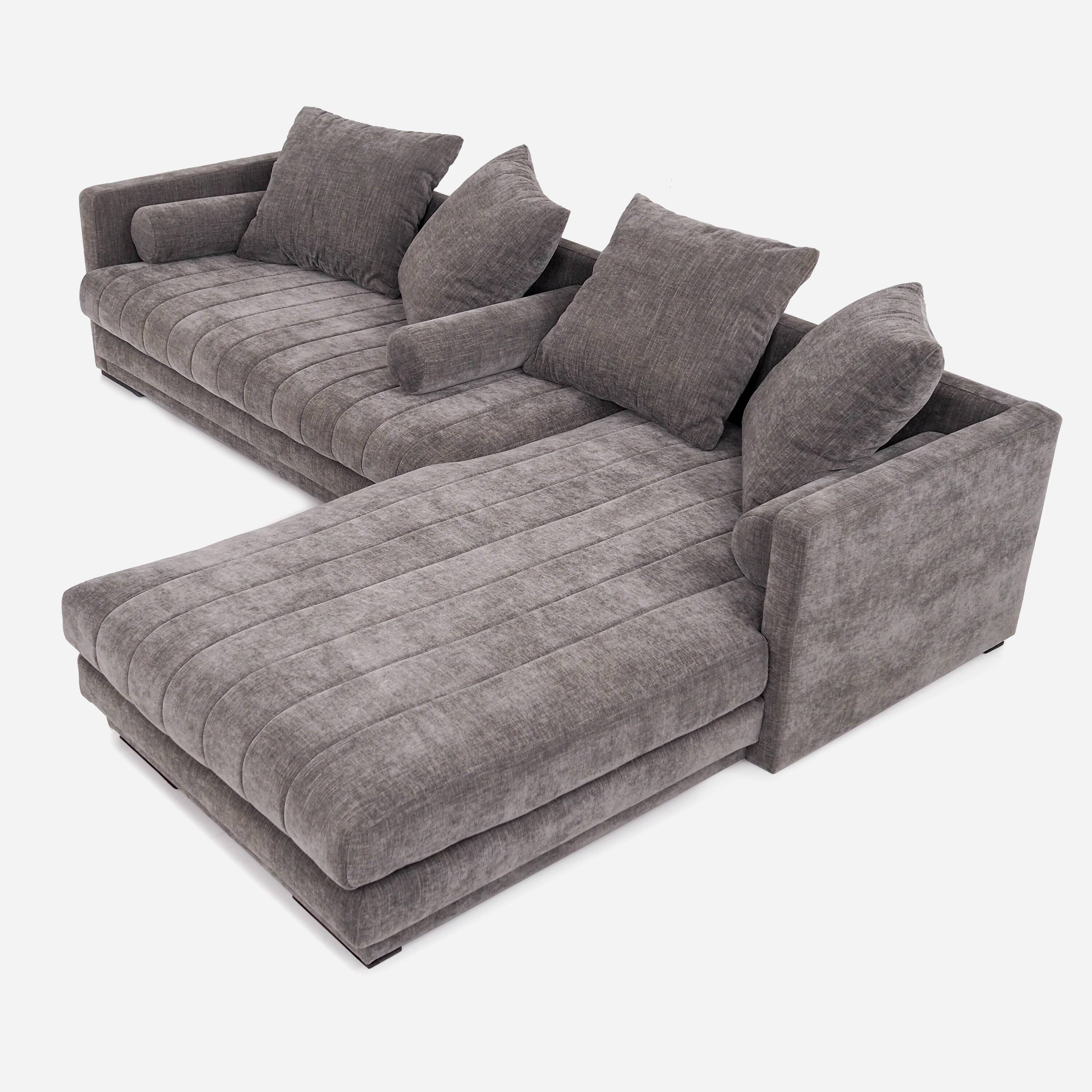 Canapé d'angle KOPENHAGA gris, design scandinave