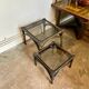 2 coffee tables, rattan sofa tips and smoked glass