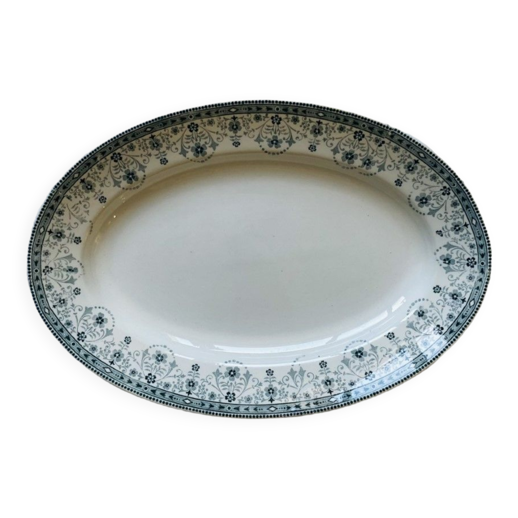 Plat De Service Ovale Arcopal Vintage - Motif Roses Rouges, Multicouleur, Très Bon état