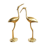 Duo of brass herons