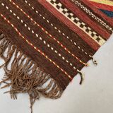 Vintage Afghan Tribal Kilim Wool Rug 390x185 cm Red, Orange, Brown, Black Large