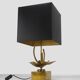 Lampe fleur stylisée en laiton doré