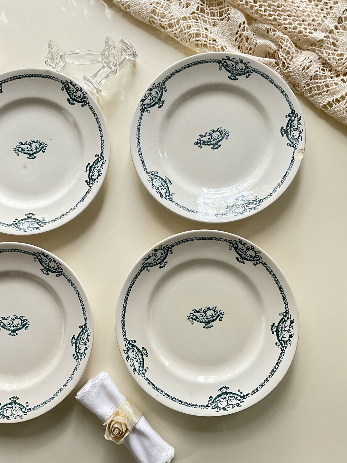 4 ironstone plates from Saint Amand