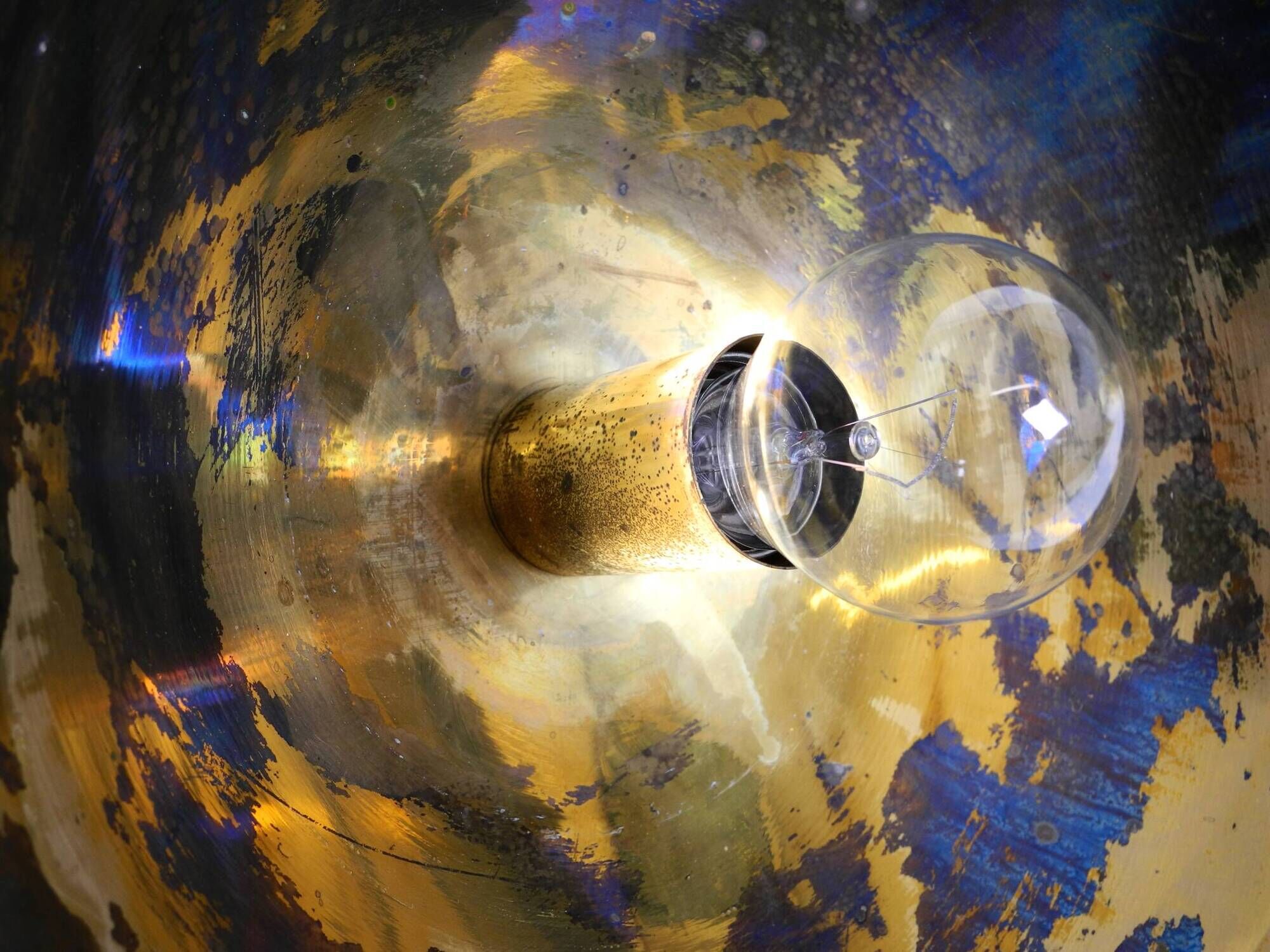 Original Florian Schulz brass pendant lamp | Model "Posa" | 1970s