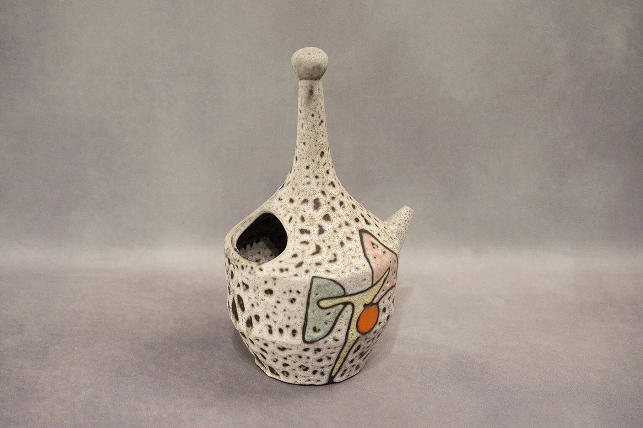 Fat lava jug abstract decoration Marius Bessone Vallauris - Mid-century 60