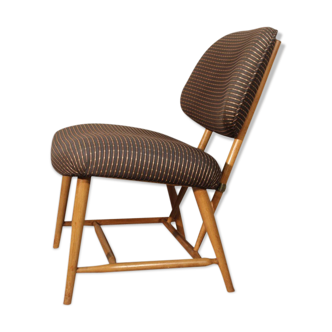 Fauteuil d'appoint scandinave TeVe TV des années 1950 par le designer Alf Svensson pour Bra Bohag et fabriqué par Ljungs Industrier à Malmö, Suède