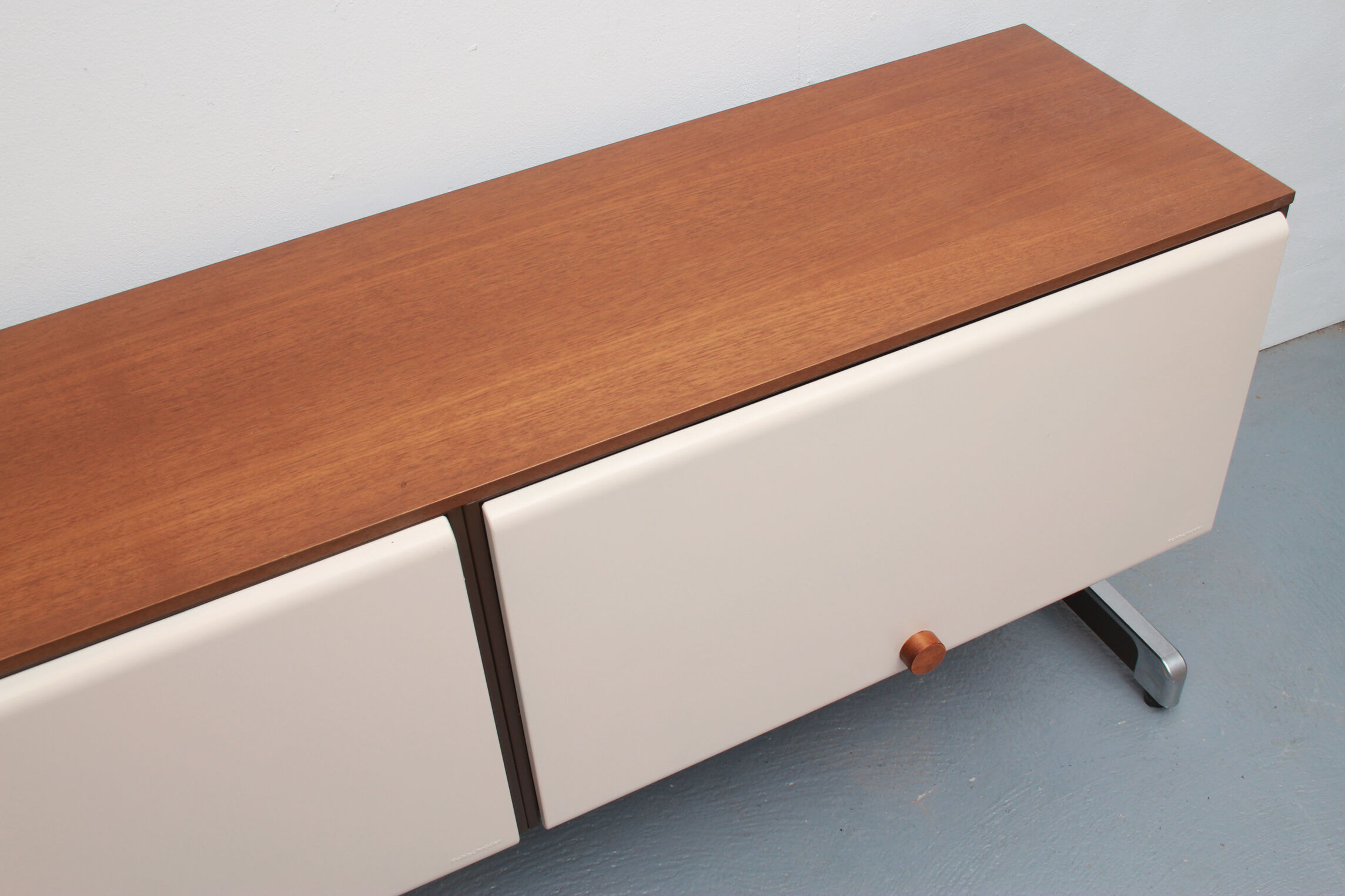 1970s sideboard room-devider in metal and teak