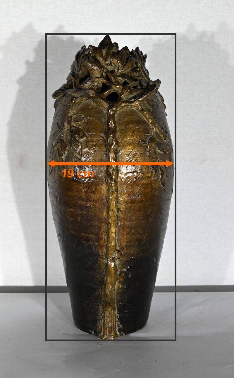 Enamelled Ceramic Vase, signed "Korina", Art Nouveau – 1900