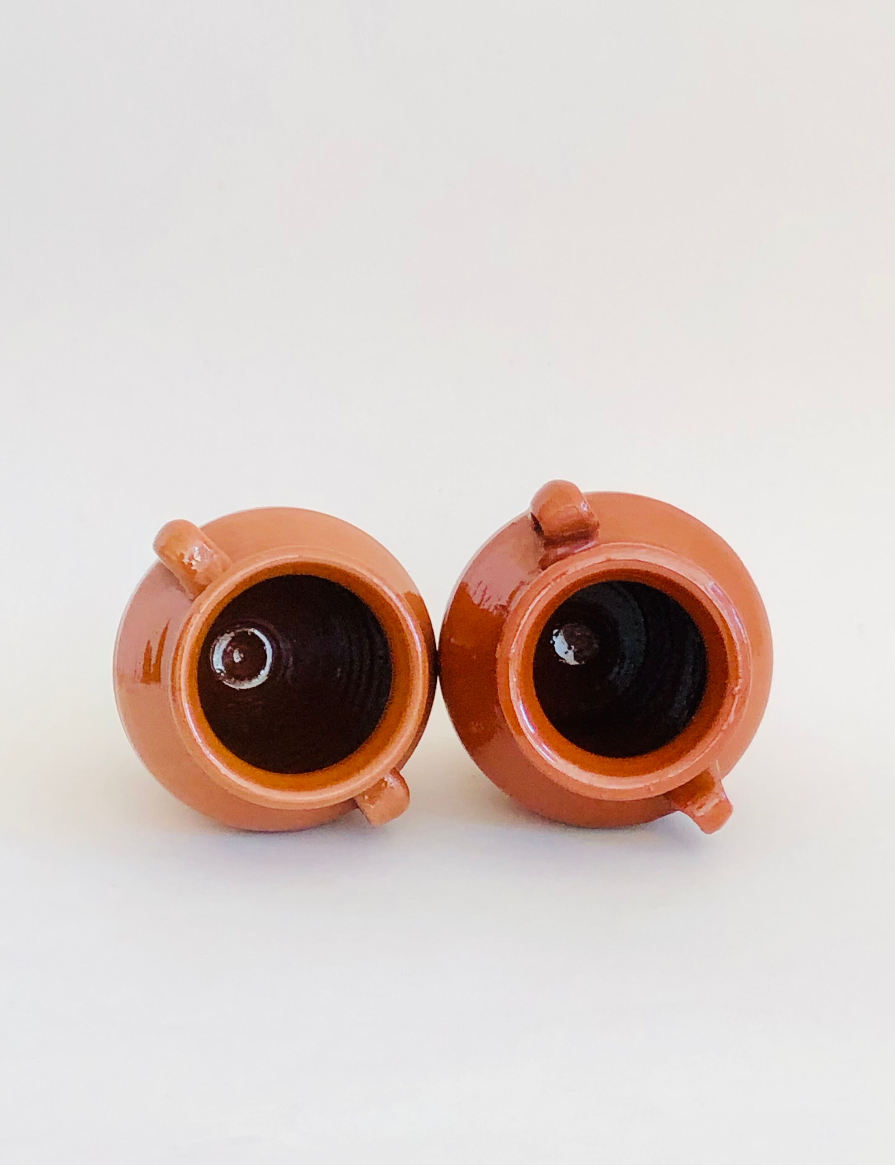 Pair of terracotta amphora vases