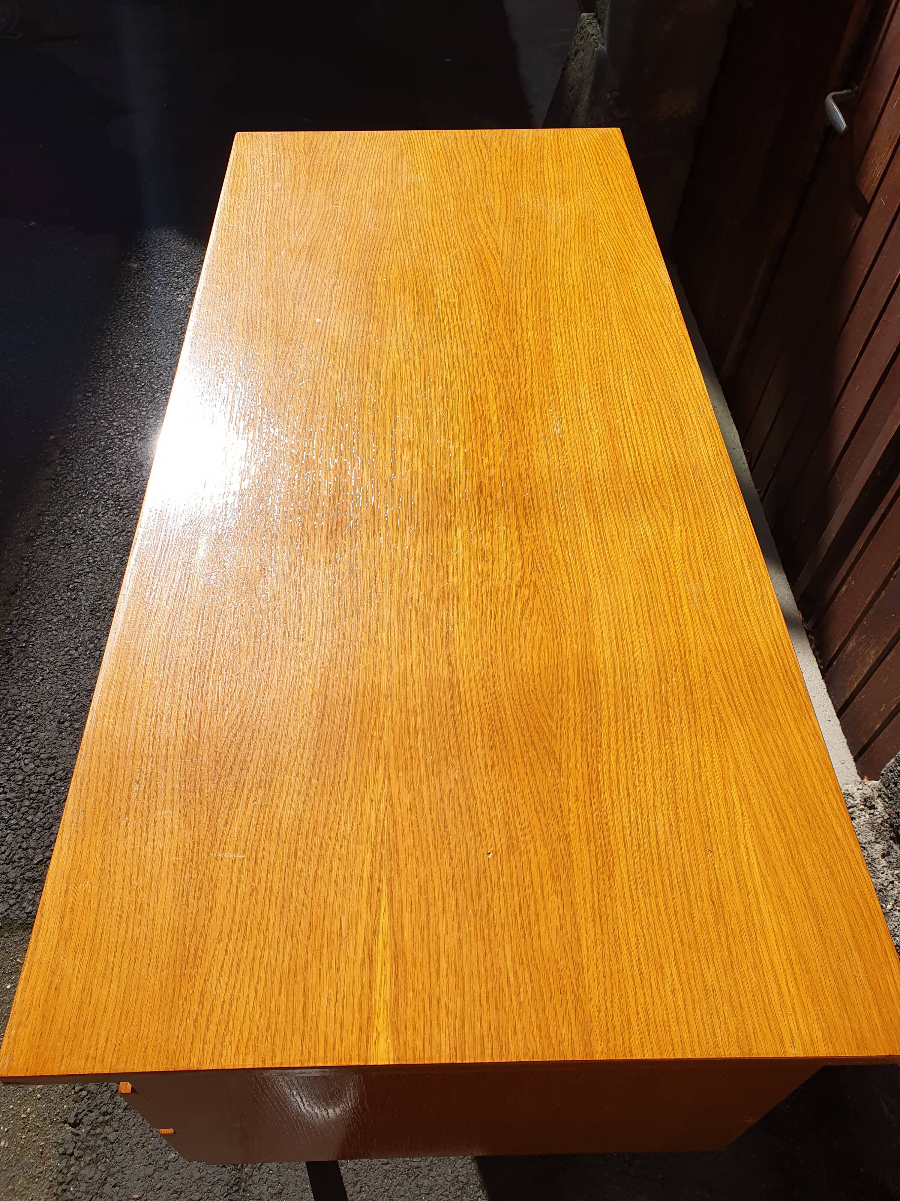 Vintage light oak desk from the 70s