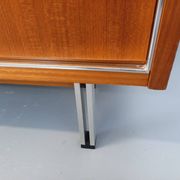 Vintage Scandinavian modernist wardrobe in teak and metal from the 1960s.