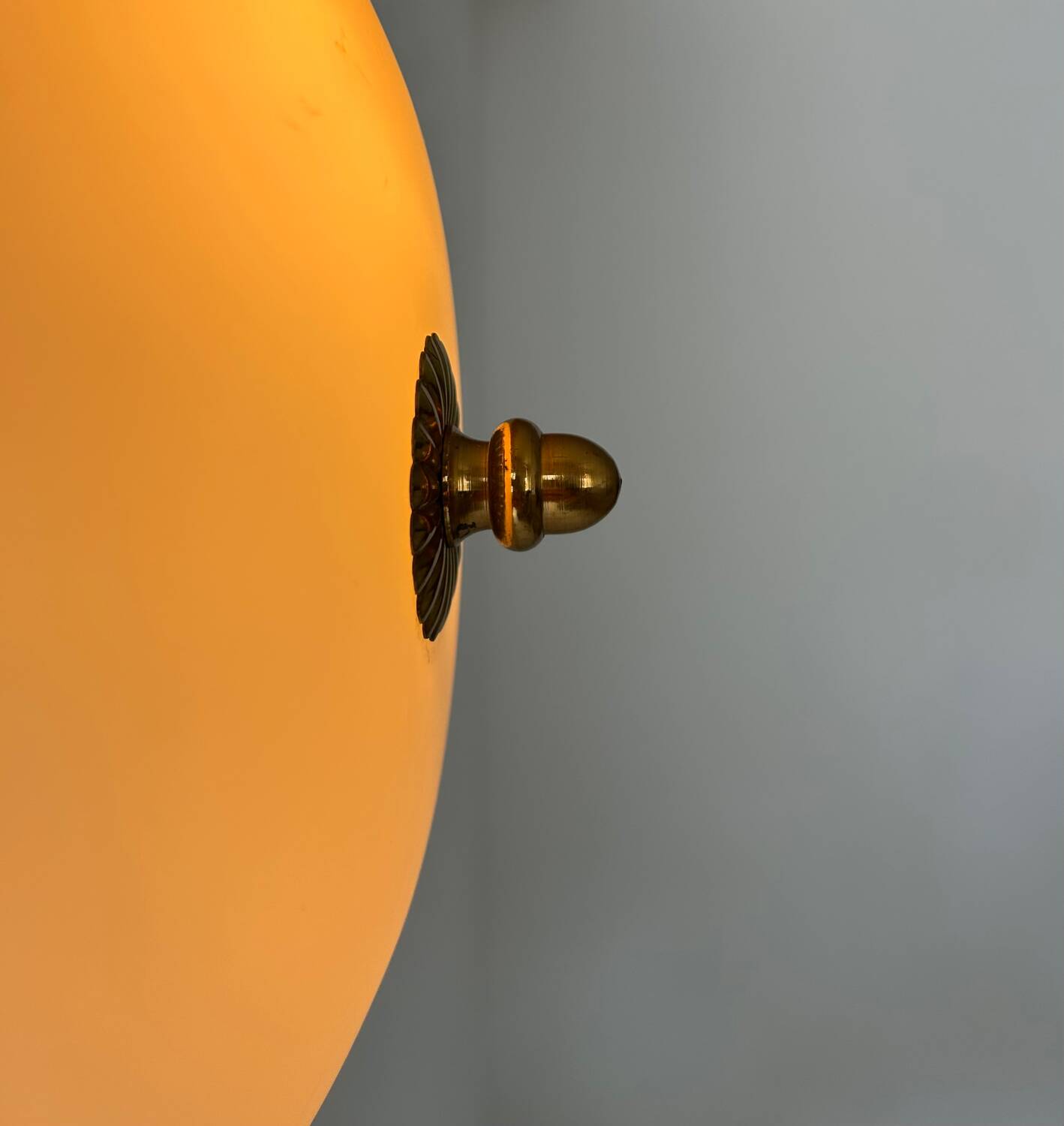 Vintage brass and opaline wall lamp, France 1970