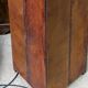 Vintage 80s design floor lamp in leather and brass.