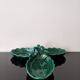 Three-part green serving dish