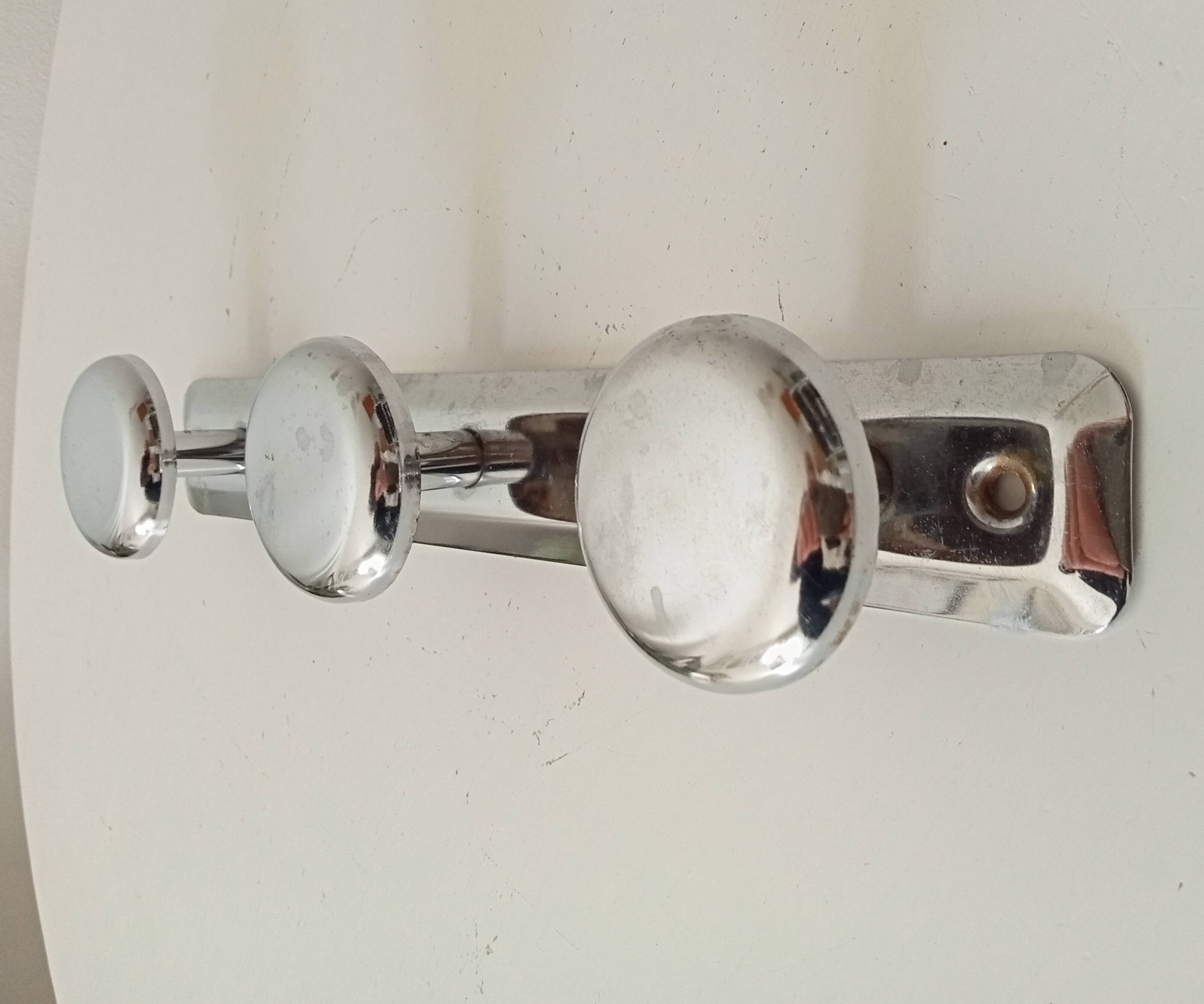 Vintage chrome wall coat rack