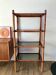 Large rattan shelf, leather strips and smoked glass 70s-80s
