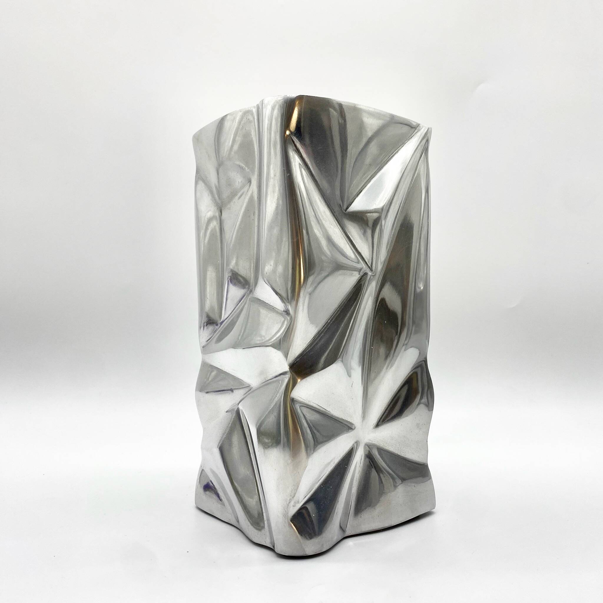 Crumpled vase / cast aluminum – 1970s
