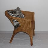 Pair of vintage wicker armchairs