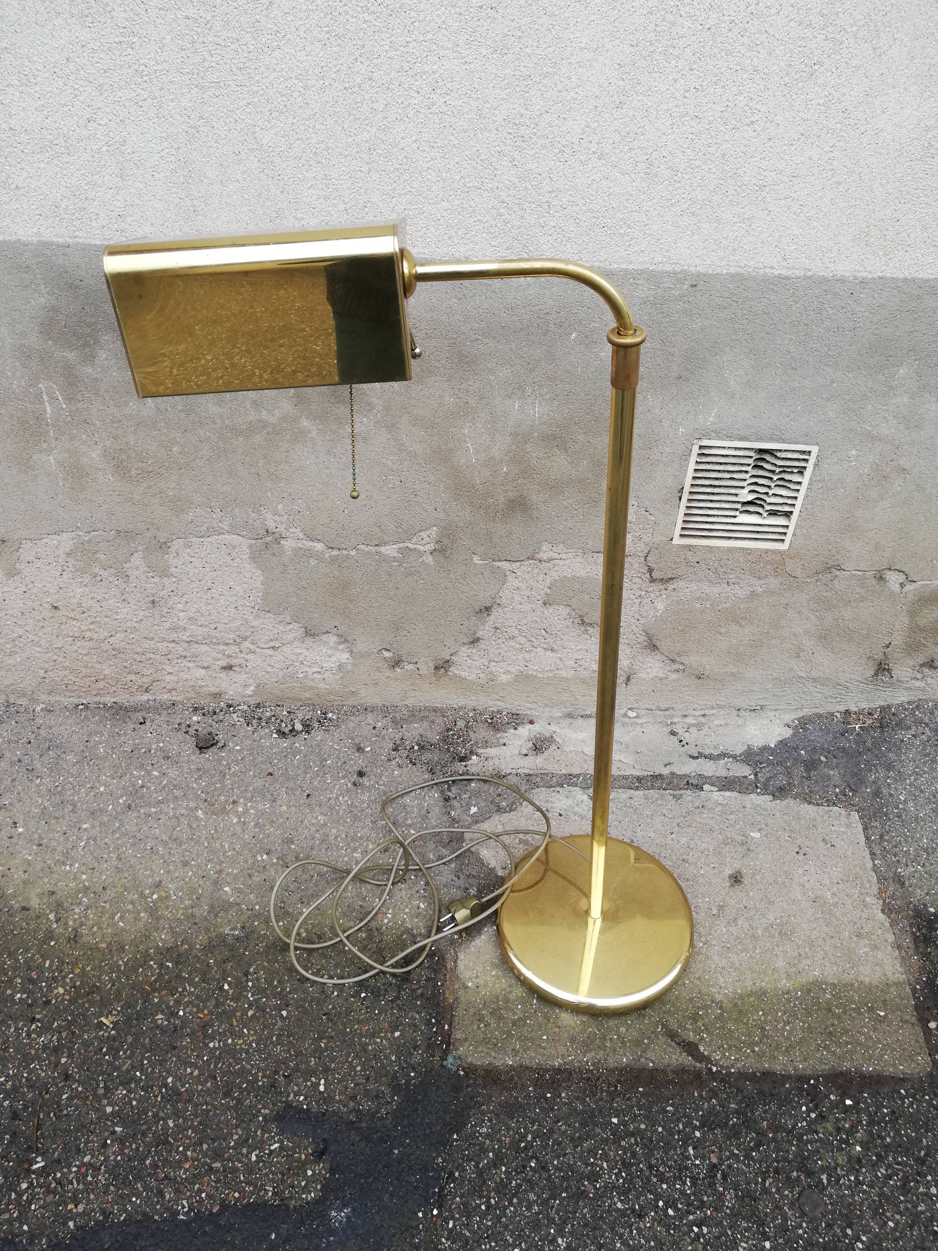 Adjustable brass vintage floor lamp