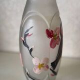 Antique frosted glass vase