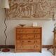 Chest of drawers with 4 drawers in solid pine, rustic mountain style, 1970s.