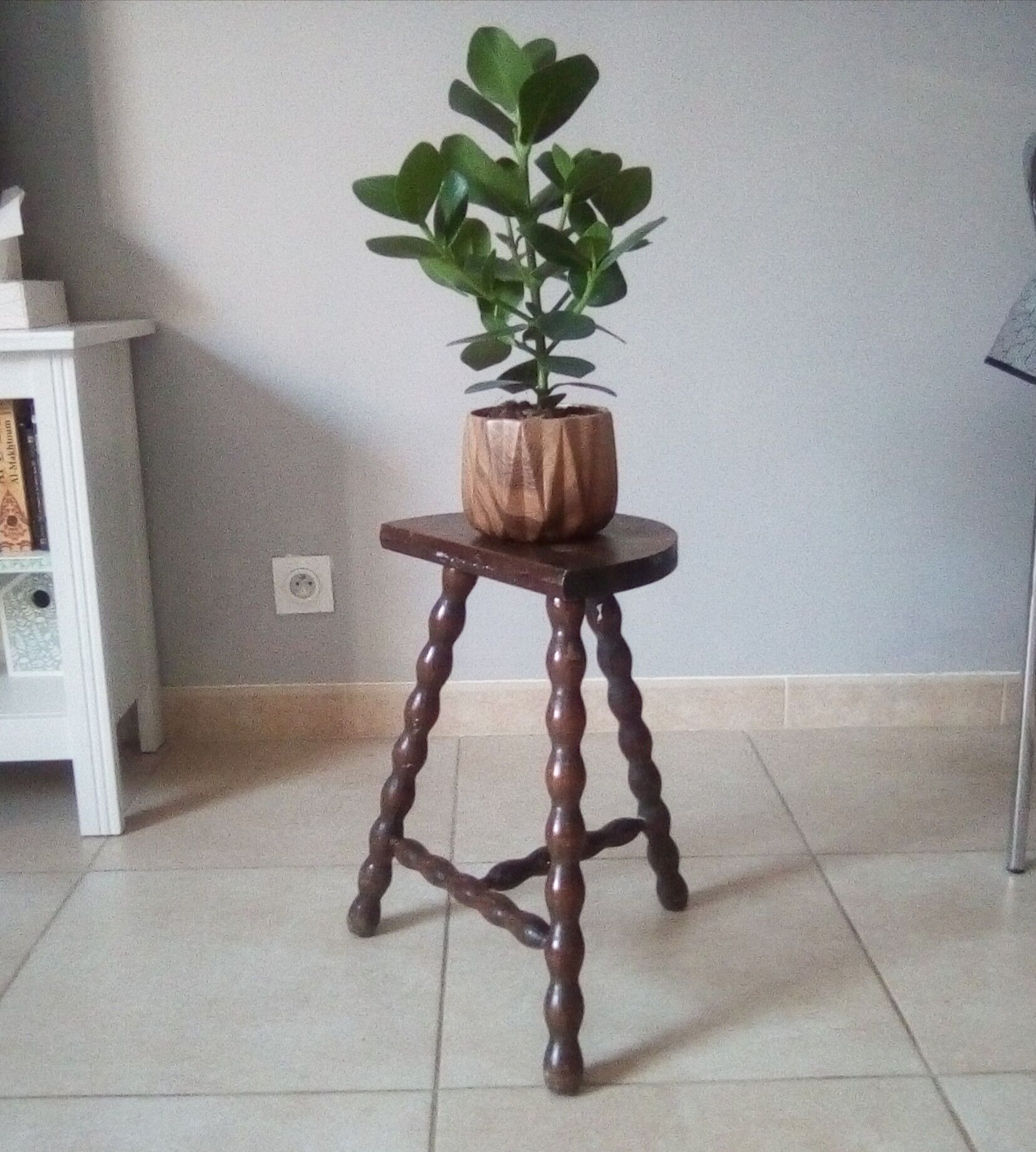 Vintage turned wooden stool
