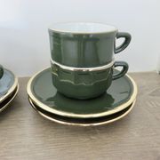 Apilco, set of 2 cups and saucers, Parisian bistros