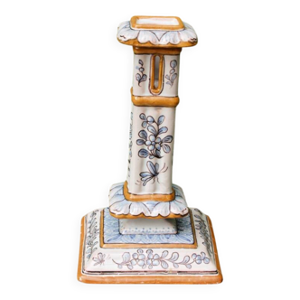 Montagnon candlestick, in Nevers earthenware.