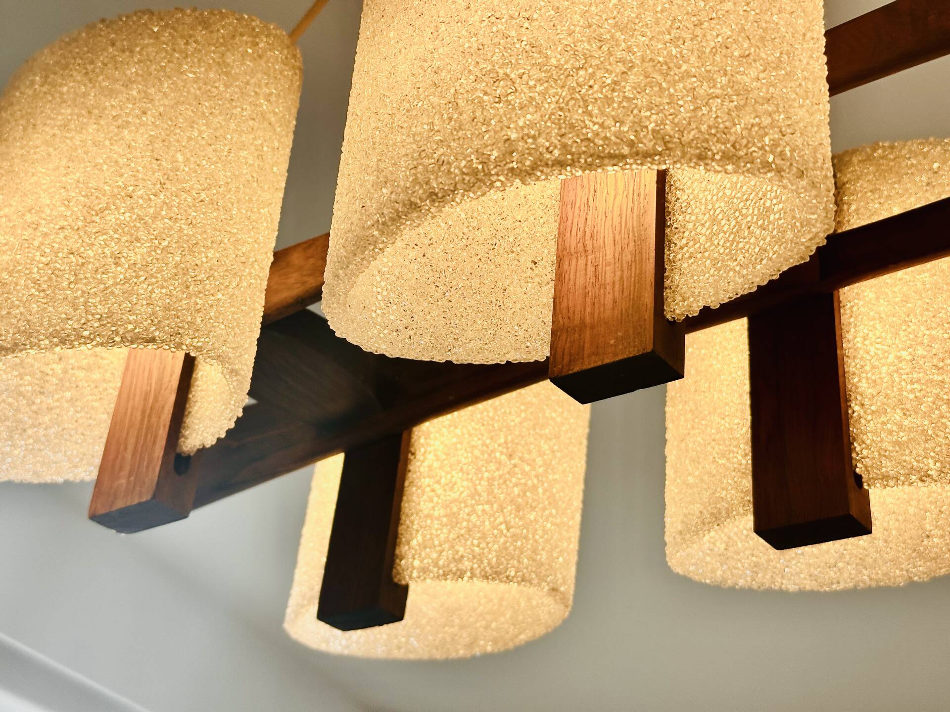 Scandinavian suspension in teak and acrylic Perspex from the 1960s.
