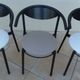 6 gondola-style chairs with a metal structure for indoor and outdoor use.