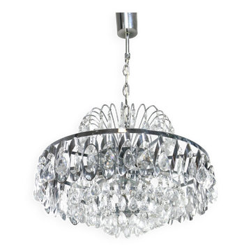 Vintage Viennese Medium Sized Crystal Chandelier, 70s