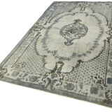 Handwoven overdyed anatolian 1970s 177 cm x 283 cm grey carpet