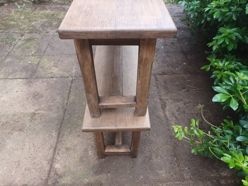Antique solid oak farm benches