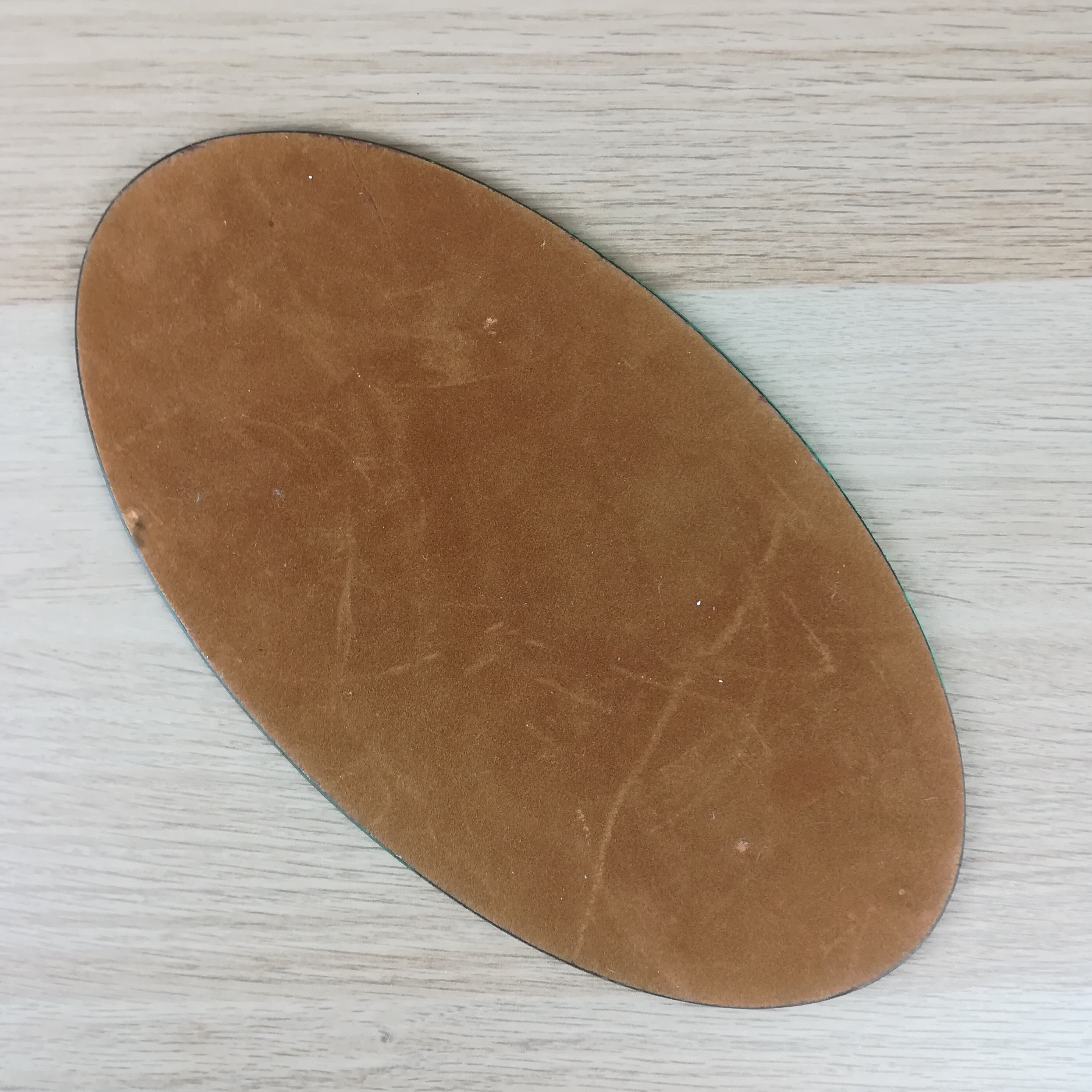 Mirror chiseled oval tray 29x16cm