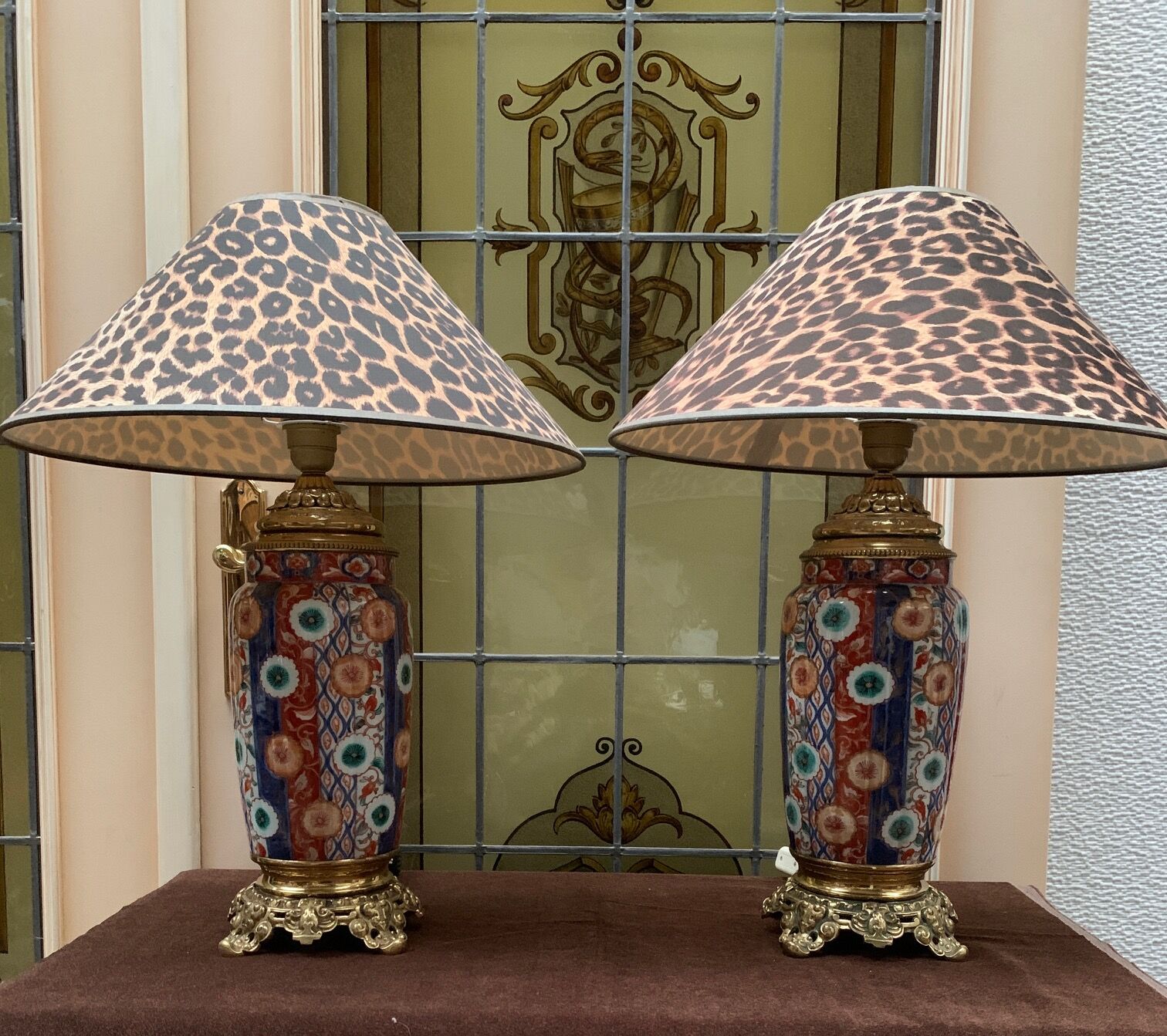 Paire de lampes anciennes Imari.