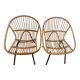 Pair of vintage rattan armchairs