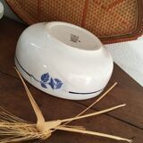 Ancient flowered salad bowl in blue St Amand