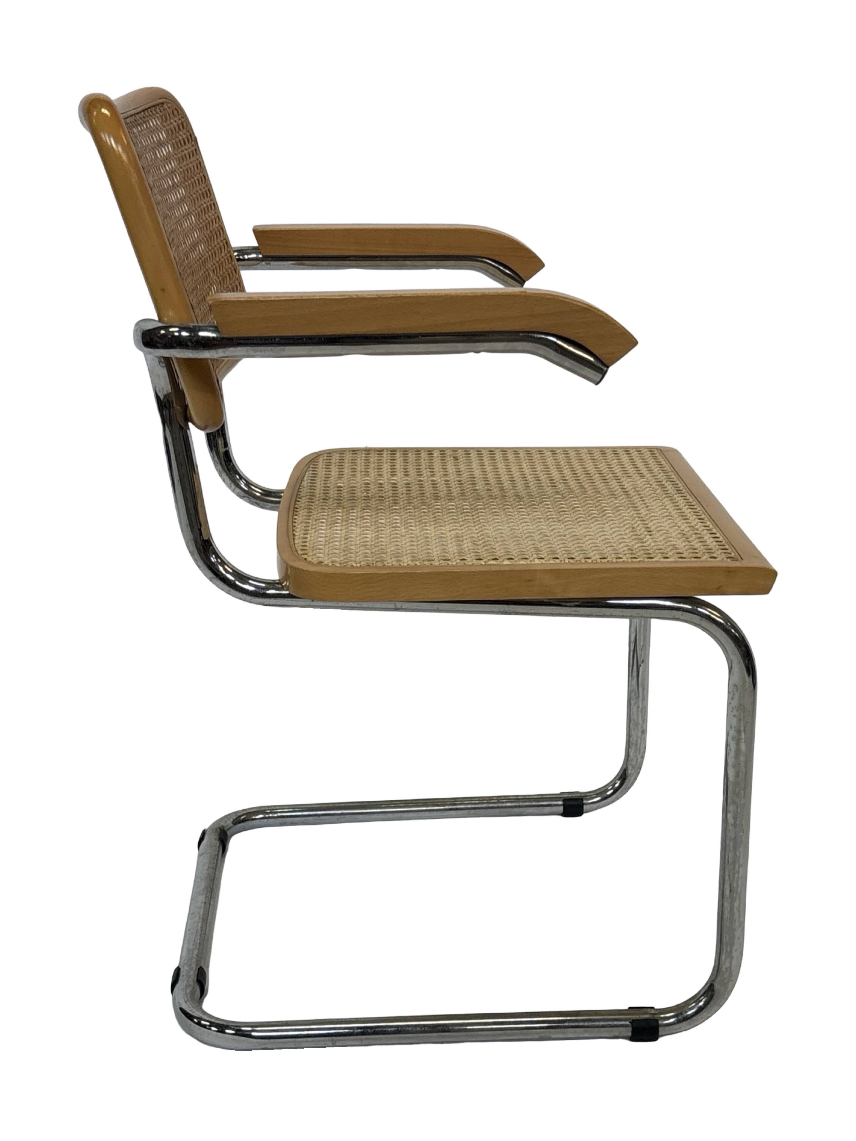 Vintage Cesca chair B64 with armrests by Marcel Breuer Design