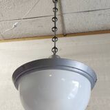 Art deco pendant light in metal, opaline and mercury glass by curtis lighting - 1920s/30s