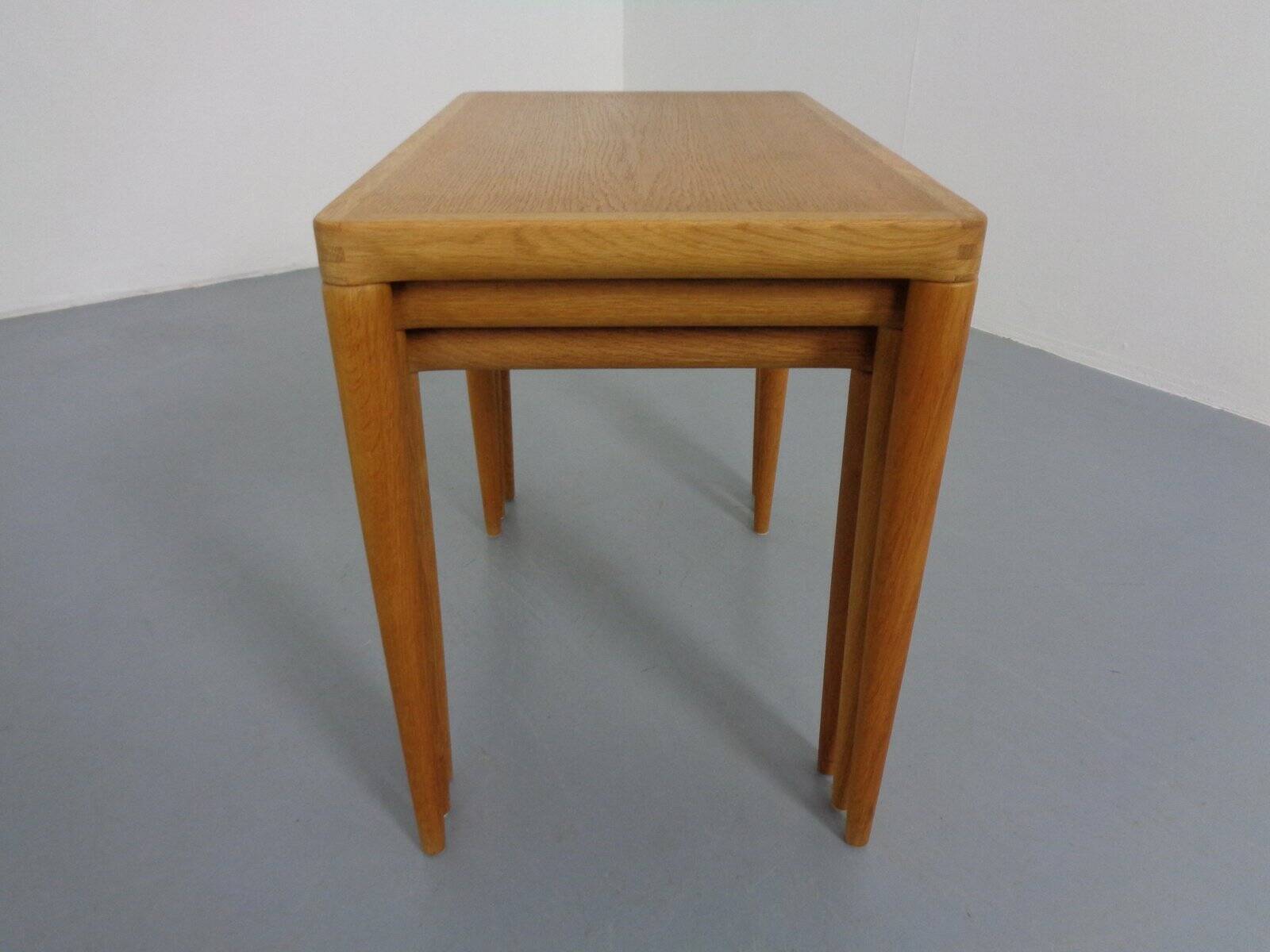 Danish Oak Nesting Tables by H.W. Klein for Bramin, 1960s, Set of 3