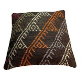 Vintage turkish kilim cushion cover , 55 x 55 cm