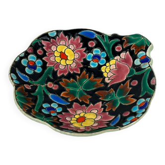 Longwy, empty flower enamel pocket numbered around 1940