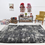 Gray & blue tones distressed carpet 285x187cm